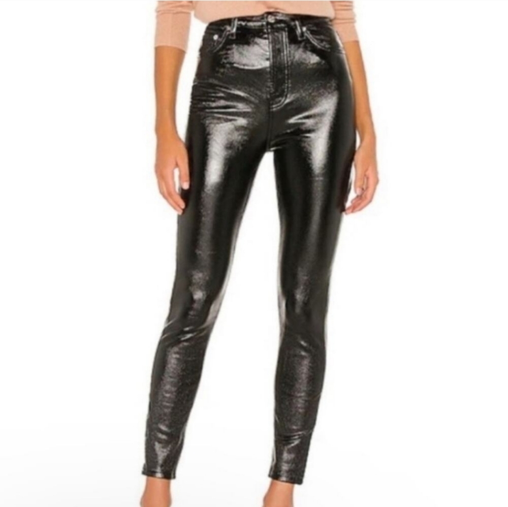 Free People We the Free Jeans Phoenix Coated Black Faux‎ Leather